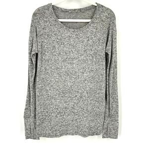 Athleta Knit Top Sweatshirt Heather Gray Small
